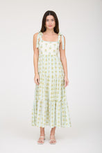 Load image into Gallery viewer, Sage Stripe Floral Sleeveless Midi Dress
