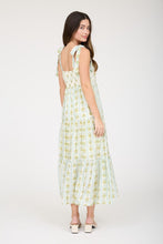 Load image into Gallery viewer, Sage Stripe Floral Sleeveless Midi Dress
