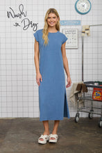 Load image into Gallery viewer, Short Sleeve Side Slit Knit T Shirt Midi Dress
