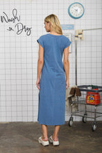 Load image into Gallery viewer, Short Sleeve Side Slit Knit T Shirt Midi Dress

