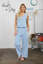 Load image into Gallery viewer, V Neck Sleeveless Knit Vest Top &amp; Wide Leg Knit Pants
