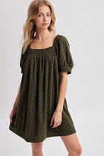 Load image into Gallery viewer, Polka Dot Smocked Corduroy Mini Dress
