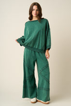 Load image into Gallery viewer, Mineral Wash Lace Panel Sweatshirt &amp; Pant Set
