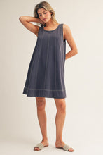 Load image into Gallery viewer, Navy Washed Swing Dress
