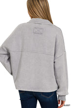 Load image into Gallery viewer, Acid Washed Fleece Front Pocket Cropped Shacket
