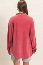 Load image into Gallery viewer, Mineral Wash Waffle Knit Button Up Shacket
