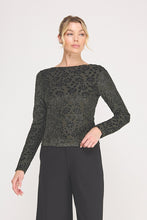 Load image into Gallery viewer, Glitter Burnout Floral Knit Long Sleeve Top
