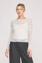 Load image into Gallery viewer, Heirloom Floral Mesh Knit Long Sleeve Top
