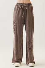 Load image into Gallery viewer, Mineral Wash Daisy Patch Sweatshirt &amp; Pant Set
