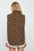 Load image into Gallery viewer, Floral Quilted Zip Front Mock Neck Vest
