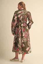 Load image into Gallery viewer, Floral Peplum Shirt Ruffle Trim Dress
