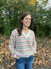 Load image into Gallery viewer, Multi Color Knit Crop Sweater
