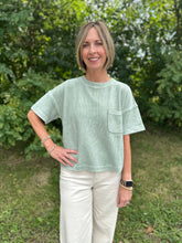 Load image into Gallery viewer, Washed Ribbed Short Sleeve Top
