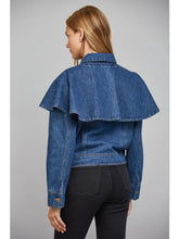 Load image into Gallery viewer, Cape Style Overlay Washed Denim Jacket
