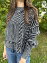 Load image into Gallery viewer, Washed Oversized Cropped Sweater
