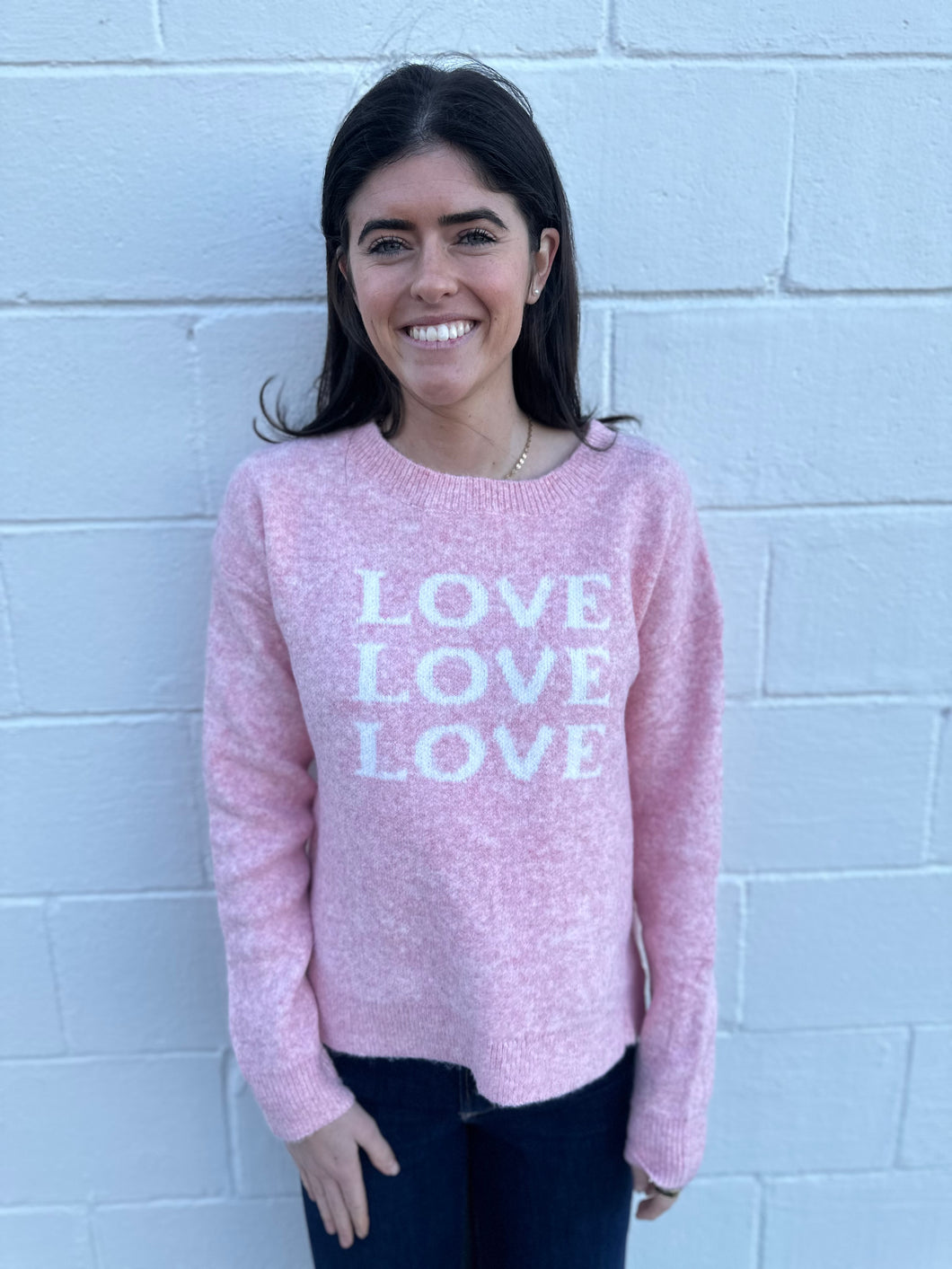 Love Print Valentine Sweater Top