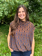 Load image into Gallery viewer, Velvet Mock Neck Cap Sleeve Top
