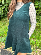 Load image into Gallery viewer, Corduroy Flowering Hem Mini Dress
