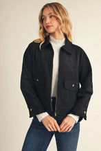 Load image into Gallery viewer, Faux Suede Long Sleeve Ruffle Trim Jacket
