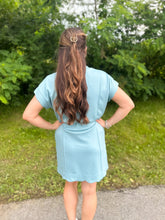 Load image into Gallery viewer, Scallop Hem Drawstring Luxe Knit Dress
