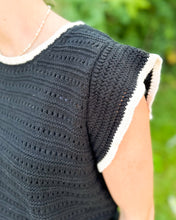 Load image into Gallery viewer, Contrast Detail Open Knit Sweater Top
