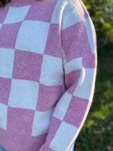 Load image into Gallery viewer, Checkered Color Block Sweater
