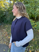 Load image into Gallery viewer, Cap Sleeve Button Down Sweater

