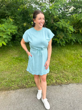 Load image into Gallery viewer, Scallop Hem Drawstring Luxe Knit Dress
