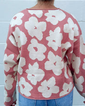 Load image into Gallery viewer, Rose Floral Relaxed Crop Sweater
