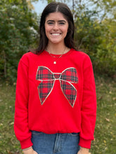 Load image into Gallery viewer, Plaid Bow Long Sleeve Top
