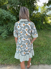 Load image into Gallery viewer, Olive Woven Print Collared V Neck Mini Dress
