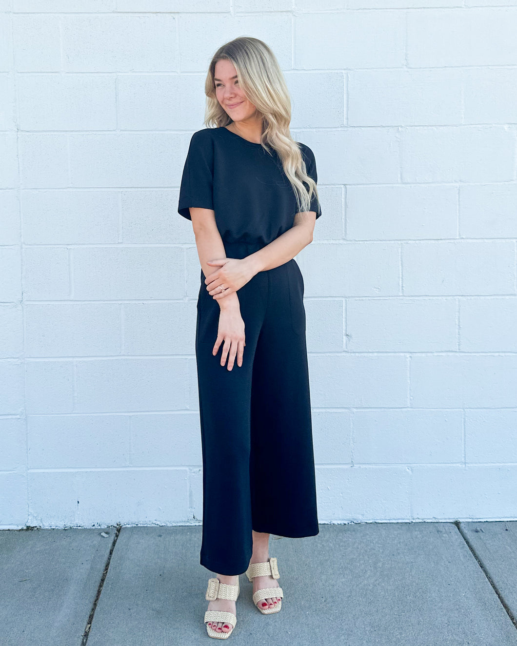SPANX AirEssentials Cropped Wide Leg Jumpsuit