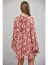 Load image into Gallery viewer, Floral Print High Neck with Tie Back Dress
