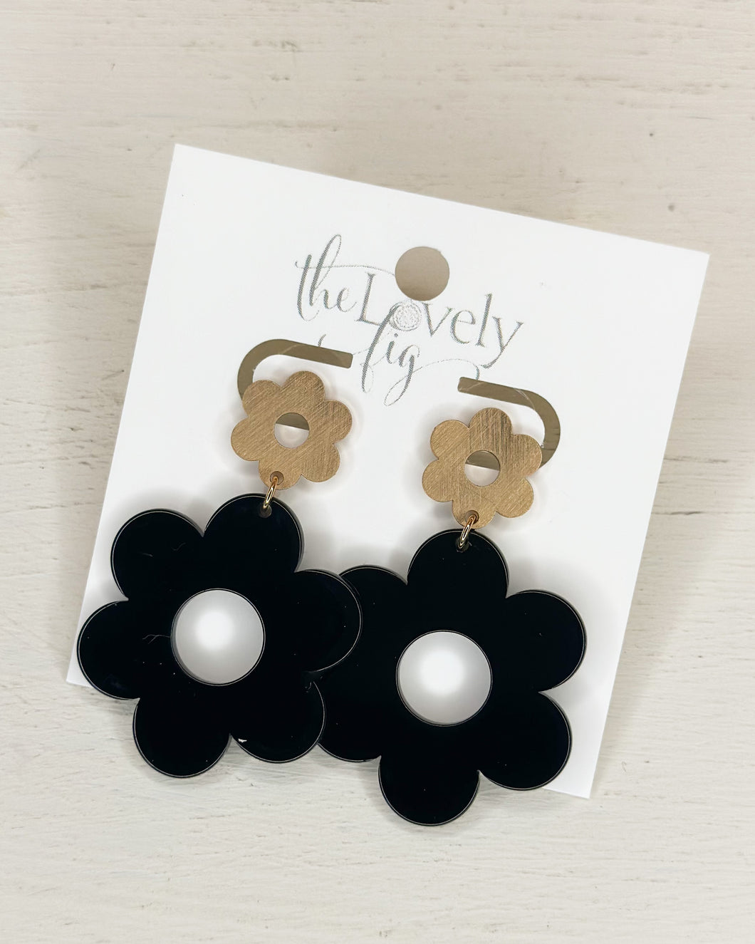 Double Flower Shape Dangle Earring