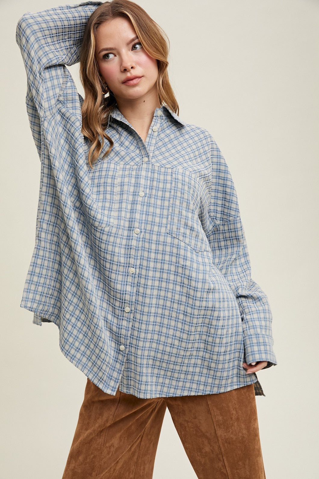 Plaid Button Up Top