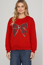 Load image into Gallery viewer, Plaid Bow Long Sleeve Top
