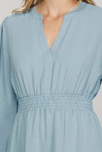 Load image into Gallery viewer, Long Sleeve Elastic Waist Woven Dress
