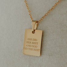 Load image into Gallery viewer, 18 kt Square Encouragement Necklace
