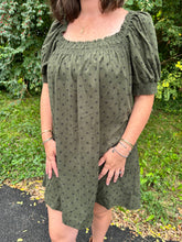 Load image into Gallery viewer, Polka Dot Smocked Corduroy Mini Dress
