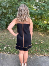 Load image into Gallery viewer, Black Sleeveless Mixed Media Dress

