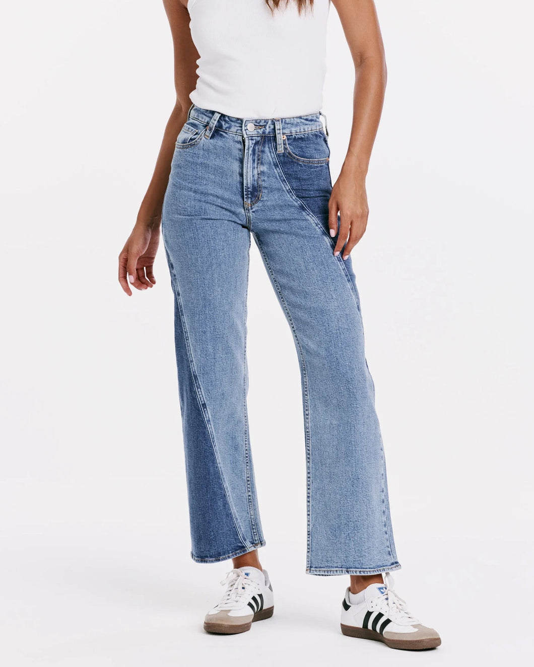 Holly Super High Rise Wide Hem Straight Jeans - Limerial