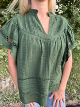 Load image into Gallery viewer, V Neck Flutters Cut Out Top
