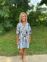 Load image into Gallery viewer, Mixed Print Smocking Detail Dress
