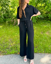 Load image into Gallery viewer, Soft Linen Smock Waist Wide Leg Pants
