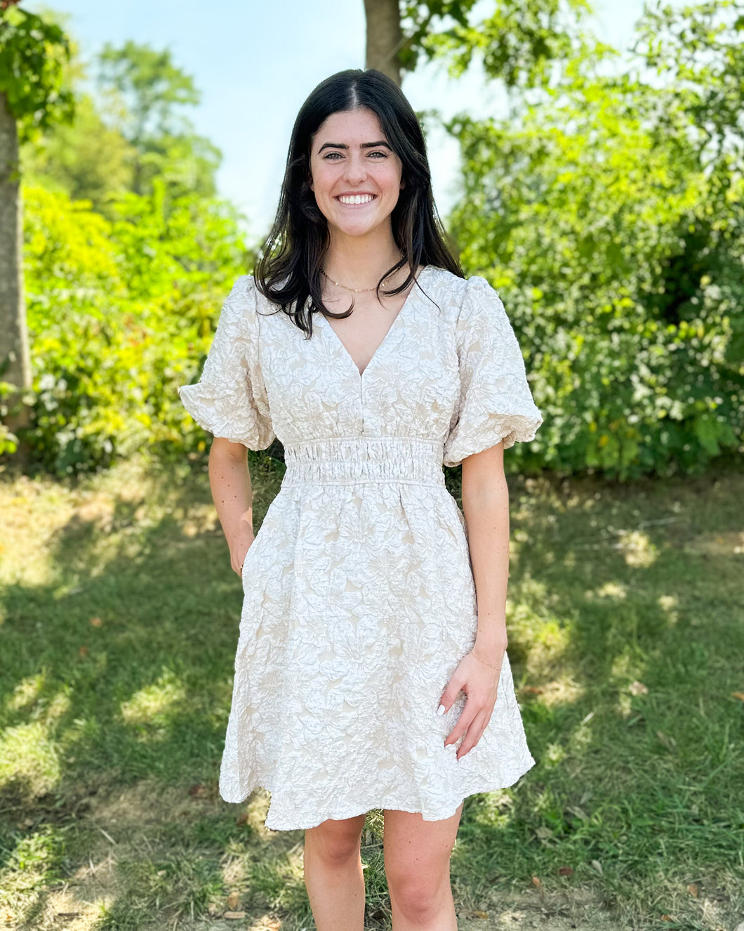 Balloon Sleeve Floral Dress