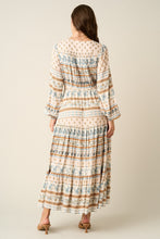 Load image into Gallery viewer, Boho Border Print Long Sleeve Maxi Dress
