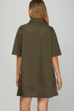 Load image into Gallery viewer, Olive Suede Collared Mini Dress
