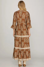 Load image into Gallery viewer, Ruffled Bell Sleeve Woven Maxi Dress

