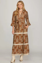 Load image into Gallery viewer, Ruffled Bell Sleeve Woven Maxi Dress
