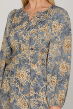 Load image into Gallery viewer, Dusty Blue Long Sleeve Woven Maxi Dress
